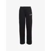 The Couture Club Womens Black Wide-leg Mid-rise Cotton-blend Jogging Bottoms