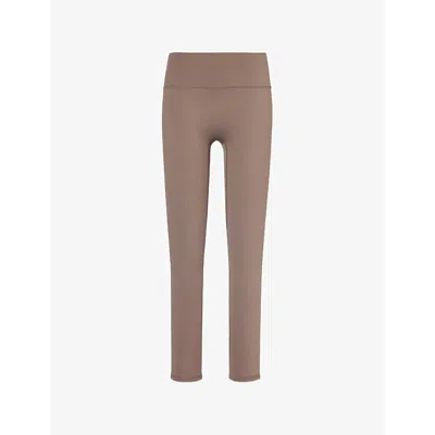 The Couture Club Womens Cocoa High-rise Slim-fit Stretch-woven Leggings In Cocoa