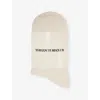 The Couture Club Womens Cream Emblem Cotton-blend Knitted Socks