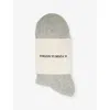 The Couture Club Womens Grey Marl Emblem Cotton-blend Knitted Socks