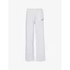 The Couture Club Womens Greymarl Wide-leg Mid-rise Cotton-blend Jogging Bottoms