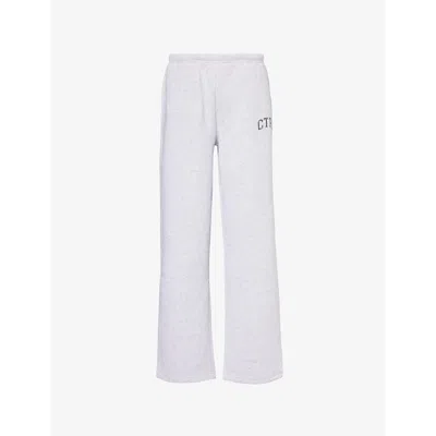 The Couture Club Womens Greymarl Wide-leg Mid-rise Cotton-blend Jogging Bottoms In Greymarl