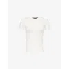 The Couture Club Womens Offwhite Sculpt Stretch-woven Jersey T-shirt
