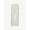 The Couture Club Womens Offwhite Straight-leg Mid-rise Woven Jogging Bottoms