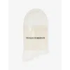 The Couture Club Womens White Emblem Cotton-blend Knitted Socks In White