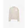 The Couture Club Womens Beige Fluffy-emblem Round-neck Jumper
