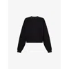 The Couture Club Womens Embroidered-logo Cropped-fit Cotton-jersey Sweatshirt Black In Black