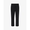 The Couture Club Womens Ribbed Relaxed-fit Woven Trousers Black Xl In Black