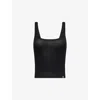 The Couture Club Womens Slub Emblem Wool-blend Vest Top Black In Black