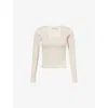 The Couture Club Womens Bone Sculpting Scoop-neck Stretch-jersey Top In Neutral
