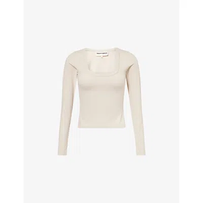 The Couture Club Womens Bone Sculpting Scoop-neck Stretch-jersey Top In Neutral