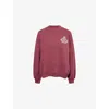The Couture Club Womens Burgundy Crest Embroidery Cotton-jersey Sweatshirt