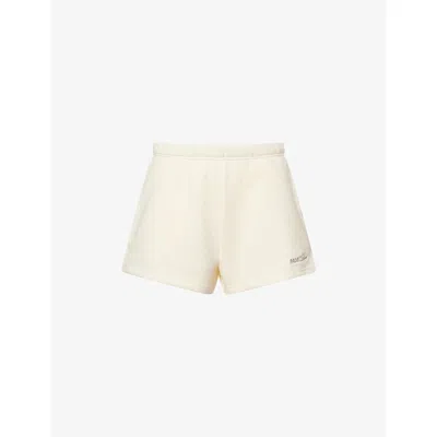 The Couture Club Womens Buttermilk Padel & Palomas Relaxed-fit Cotton-jersey Shorts In Yellow