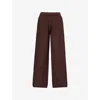 The Couture Club Womens Chocolate Contrast-stripe Straight-leg Knitted Jogging Bottoms Xs In Brown