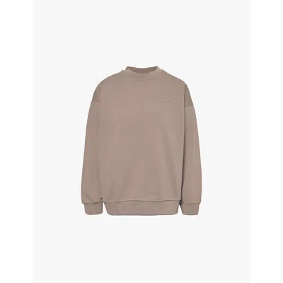 The Couture Club Womens Cocoa Logo-embroidered Cotton-jersey Sweatshirt