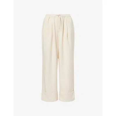 The Couture Club Womens Deep Hem Woven Trousers Offwhite