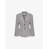The Couture Club Womens Grey Herringbone Notch-lapels Knitted Blazer In Gray