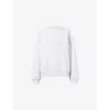 The Couture Club Womens Greymarl Embossed-branding Round-neck Cotton-blend Sweatshirt