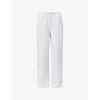 The Couture Club Womens Greymarl Embossed-branding Straight-leg Cotton-blend Jogging Bottoms
