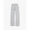 The Couture Club Womens Fluffy Emblem Brand-embroidery Straight-leg Mid-rise Knitted Jogging Bottoms Greymarl In Greymarl
