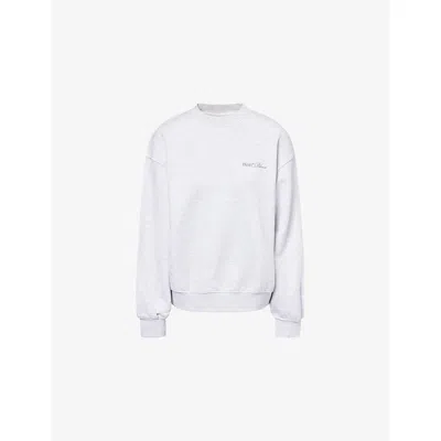 The Couture Club Womens Greymarl Padel & Palomas Brand-embroidered Cotton-blend Sweatshirt In Gray