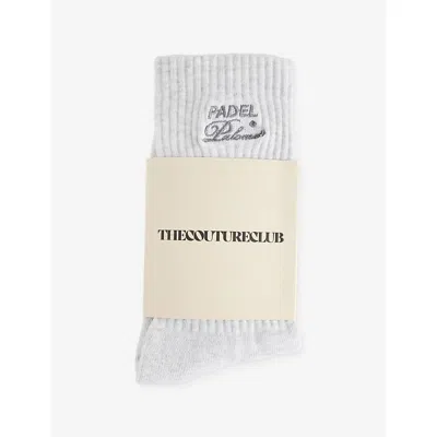 The Couture Club Womens Greymarl Padel & Palomas Stretch Cotton-blend Socks In Gray