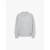 The Couture Club Womens Greymarl Relaxed-fit Embroidered-branding Knit Jumper In Greymarl