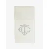 The Couture Club Womens Greymarl/offwhite Contrast Emblem Knitted Wool-blend Scarf In Neutral