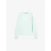 The Couture Club Fluffy Emblem Knit Sweater In Mint