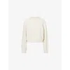 The Couture Club Womens Oat Emblem Embroidered Crewneck Knitted Jumper Xs In White