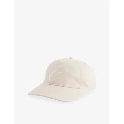 The Couture Club Womens Off White Logo Script Cotton Cap In Gray