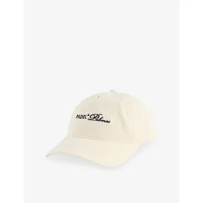 The Couture Club Womens Offwhite Padel & Palomas Cotton Baseball Cap In White