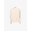 The Couture Club Womens Peach Padel & Palomas Brand-embroidered Cotton-blend Sweatshirt In Orange
