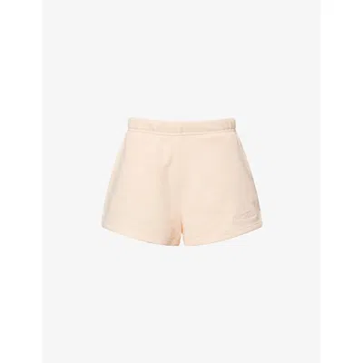 The Couture Club Womens Peach Padel & Palomas Relaxed-fit Cotton-jersey Shorts In Orange