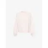 The Couture Club Womens Pink Embossed-branding Round-neck Cotton-blend Sweatshirt In Pink