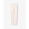 The Couture Club Womens Pink Embossed-branding Straight-leg Cotton-blend Jogging Bottoms In Neutral