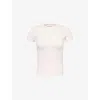 The Couture Club Womens Pink Sculpt Emblem Baby Tee Jersey Top In Neutral