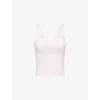 The Couture Club Womens Pink Sculpt Scoop-neck Jersey Top In White