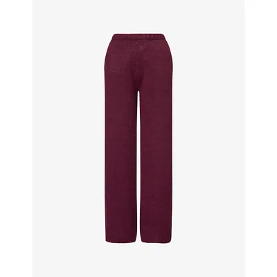 The Couture Club Womens  Emblem Wide-leg Knitted Jogging Bottoms In Purple