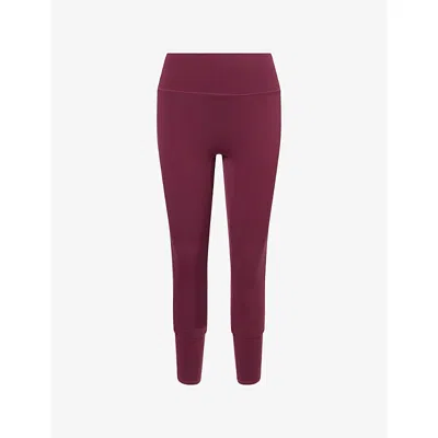 The Couture Club Womens Plum Sculpting Emblem High-rise Gym Leggings In Purple