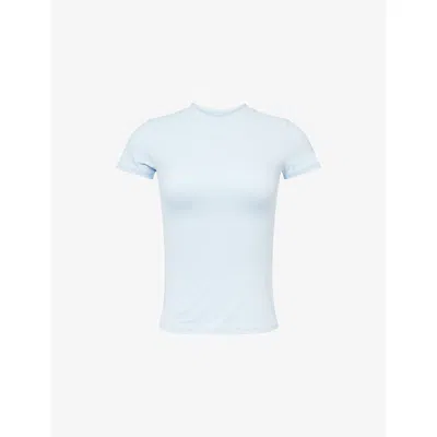 The Couture Club Womens Powderblue Sculpt Baby Short-sleeve Stretch-jersey T-shirt In Blue