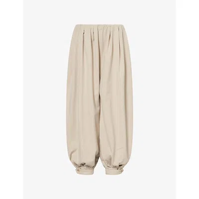 The Couture Club Womens  Balloon-leg Elasticated-waist Woven Trousers In Beige