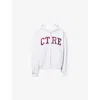 The Couture Club Womens Greymarl Brand-patch Relaxed-fit Cotton-blend Hoodie In White