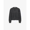 The Couture Club Womens Charcoal Emblem V-neck Knitted Cardigan Xs In Charcoal