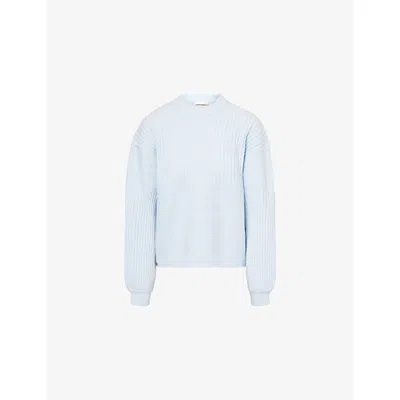 The Couture Club Womens Lightblue Contrast Oversized Knitted Jumper In Multi
