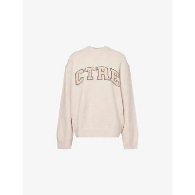 The Couture Club Womens Pink Ctre-intarsia Knitted Jumper Xl