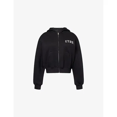 The Couture Club Womens  Ctre Logo-embroidered Cotton Hoody In Black