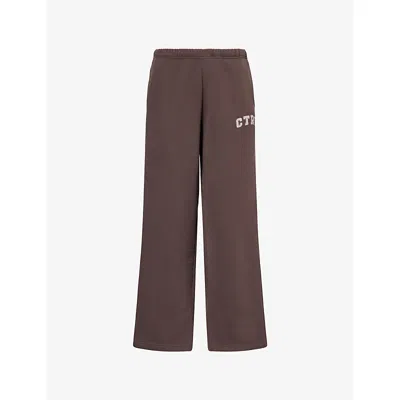The Couture Club Womens  Ctre Straight-leg Cotton Jogging Bottoms In Brown