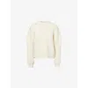 The Couture Club Womens Beige Emblem-appliqué Mixed-knit Jumper