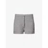 The Couture Club Womens Grey Marl Emblem-appliqué Ribbed Knit Shorts